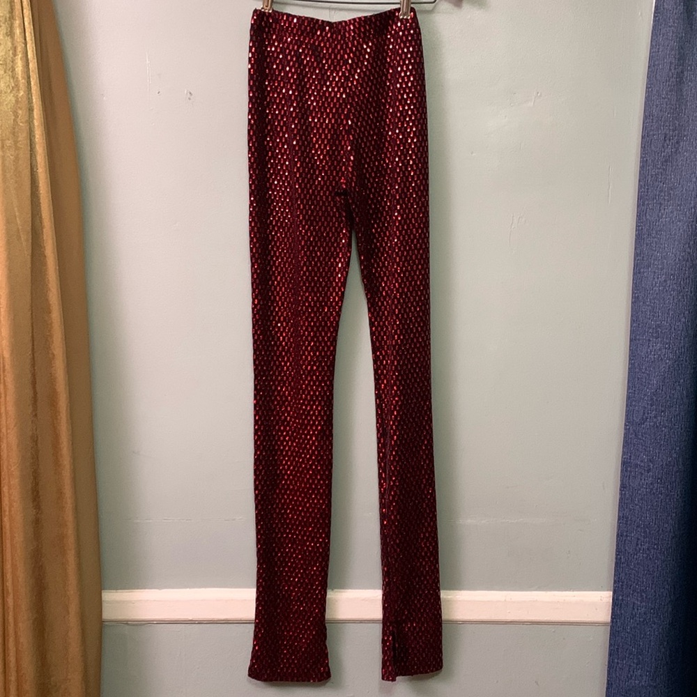NWOT Votique Red Sequin Legging Pants